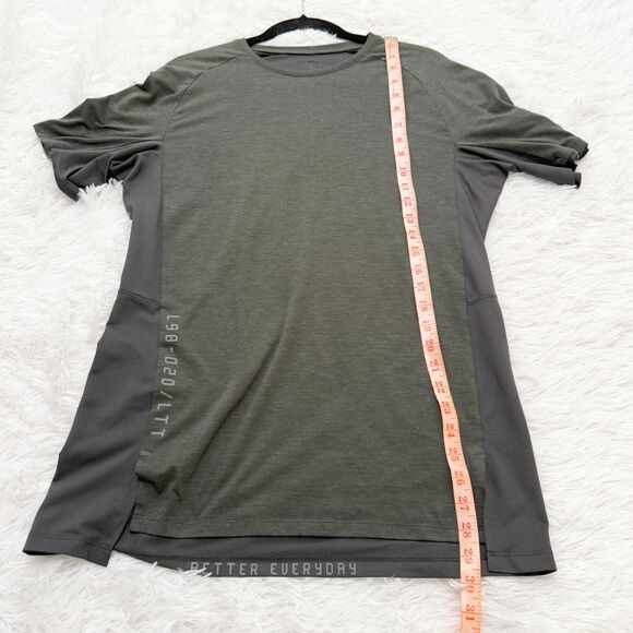 Men Lululemon Always Agile Short Sleeve Shirt Graphite Grey and Green - Picture 4 of 9
